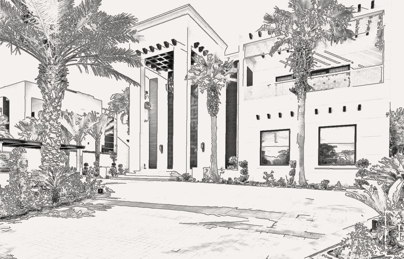 Line study of Palm Villa 01